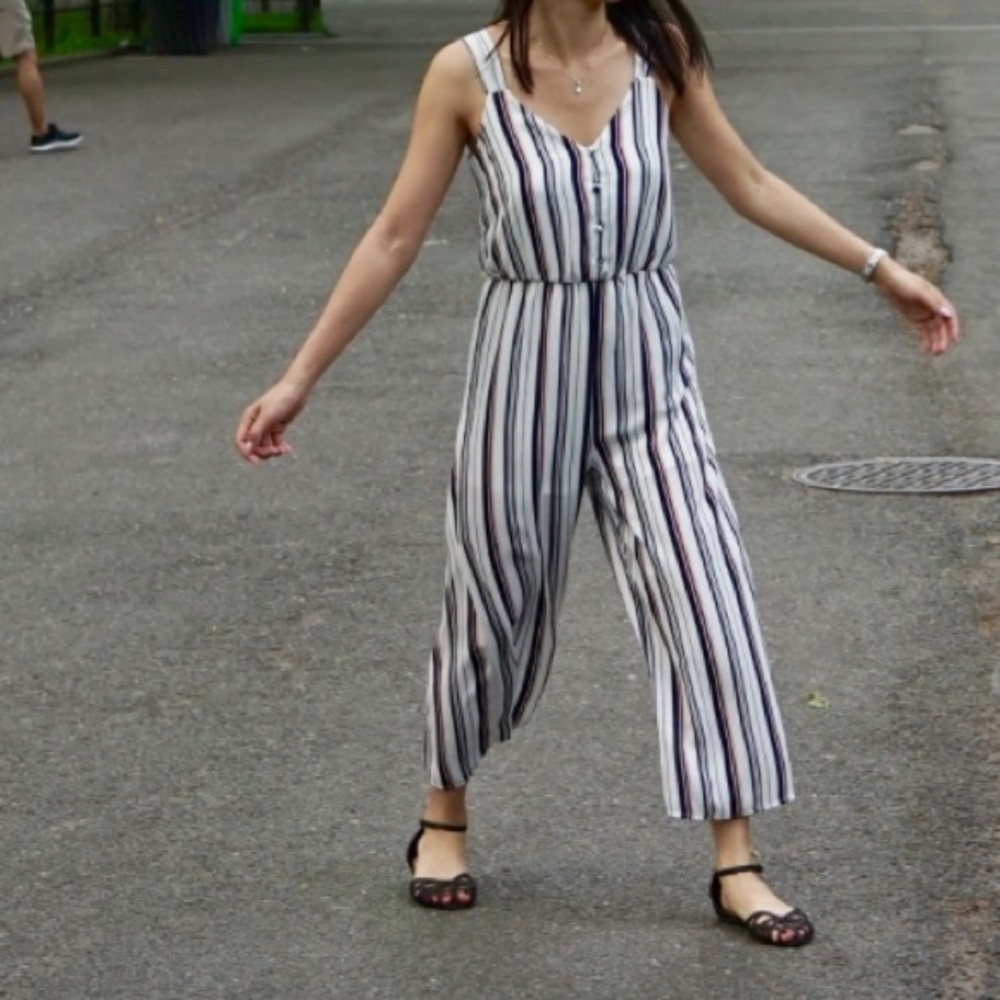 Chiffon Stripey Jumpsuit